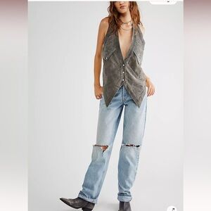 Understated leather free people Clint western vest